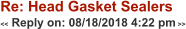 Re: Head Gasket Sealers << Reply on: 08/18/2018 4:22 pm >>